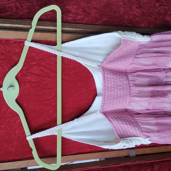 Pink Flutter gauzy crochet bodice dress J.Gee size XL - Picture 5 of 6
